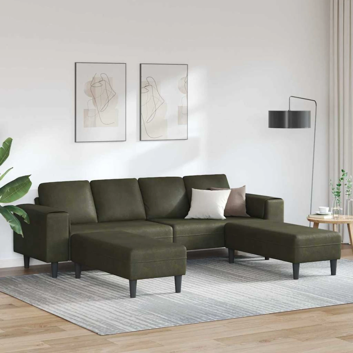 Premium Sofa Set L Shape Faux Suede Living Room by vidaXL