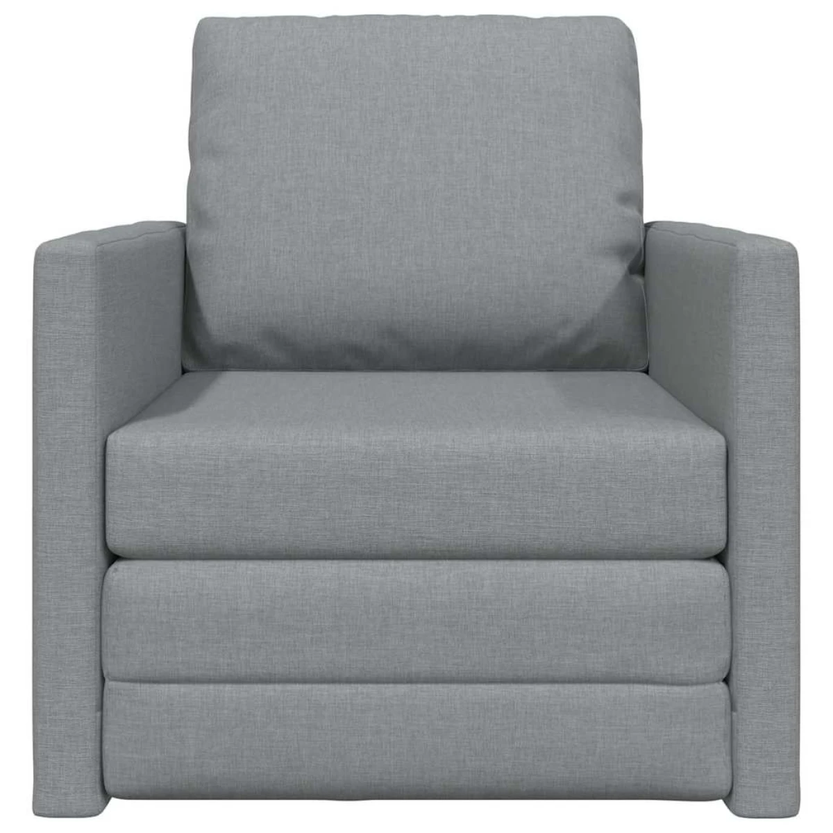 VidaXL Floor Sofa Bed 74 x 77 x 81 Cm Cushioned Soft Fabric Light Grey For Small Spaces by vidaXL