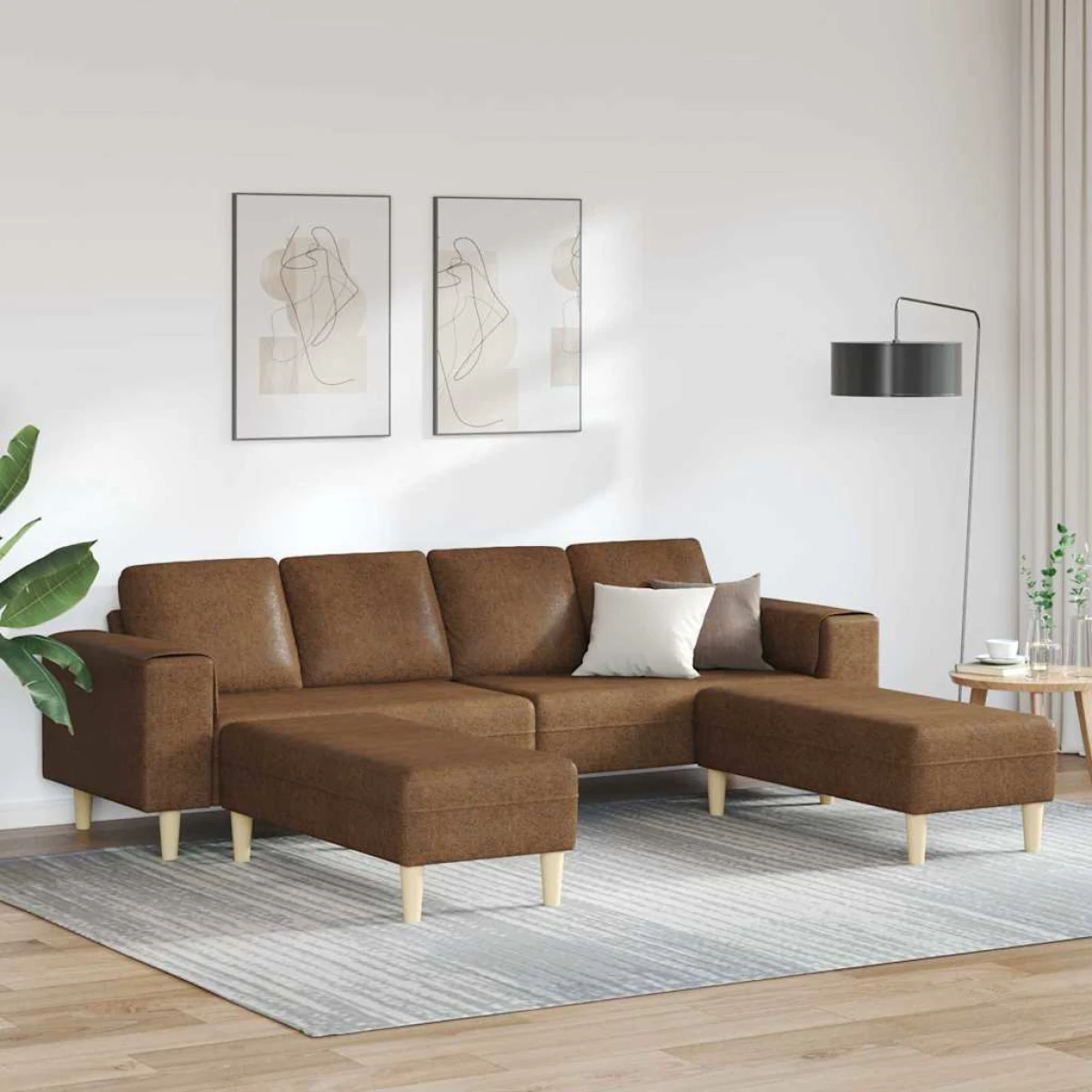 Premium Sofa Set L Shape Faux Suede Living Room by vidaXL