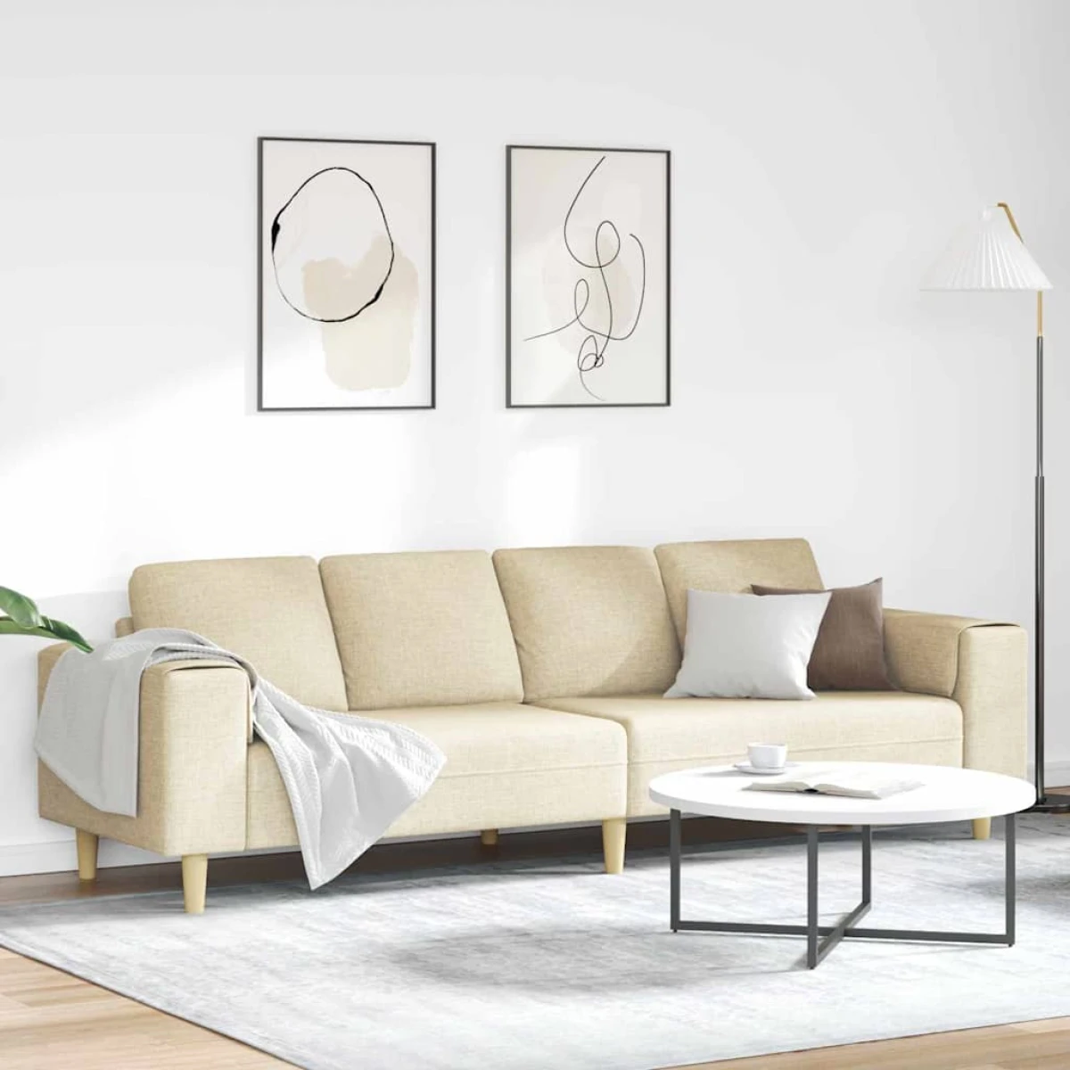 Premium Sofa Set Three Seater Light Grey With Breathable Fabric For Modern Living Rooms And Stylish Decor by vidaXL
