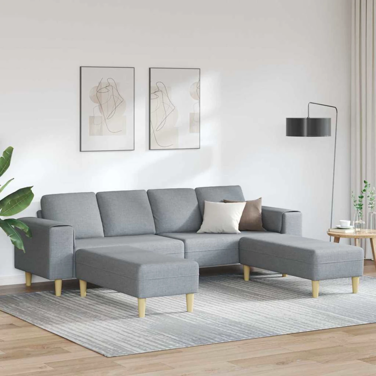 Premium Sofa Set Three Seater Light Grey With Breathable Fabric For Modern Living Rooms And Stylish Decor by vidaXL