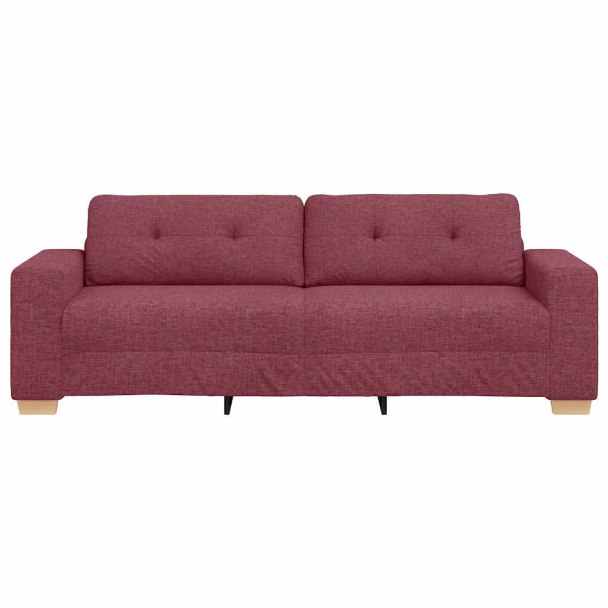 vidaXL VidaXL Sofa 3 Seater Cushioned Wine Red Fabric Living Room - Sofa