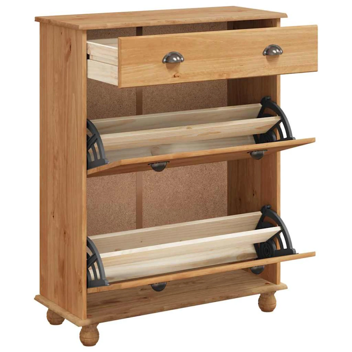 VidaXL Shoe Cabinet 85x35x108 Solid Pine Entryway by vidaXL