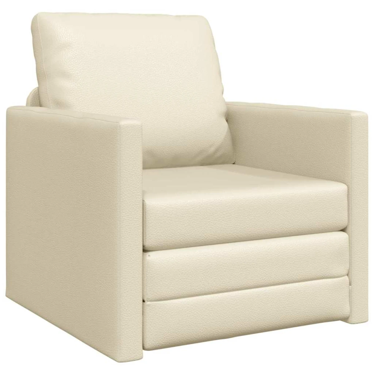 vidaXL vidaXL Floor Sofa Bed with Cushion Cream 74 x 77 x 81 cm Faux leather - Sofa Bed