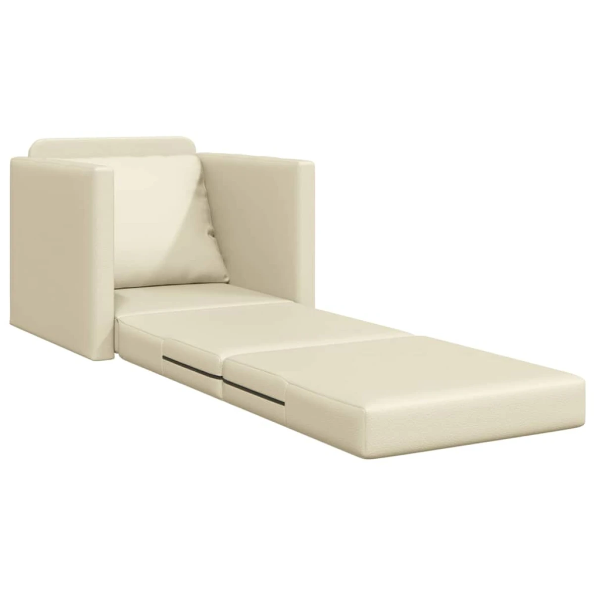 vidaXL Floor Sofa Bed with Cushion Cream 74 x 77 x 81 cm Faux leather by vidaXL