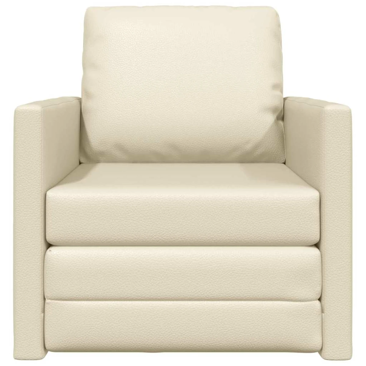 vidaXL Floor Sofa Bed with Cushion Cream 74 x 77 x 81 cm Faux leather by vidaXL