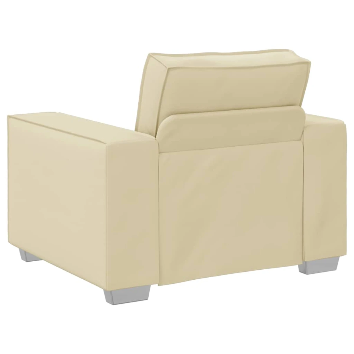 vidaXL VidaXL Sofa Chair 59 Cm Cream Faux Leather With Cushion Indoor Living Room Decor - Sofa