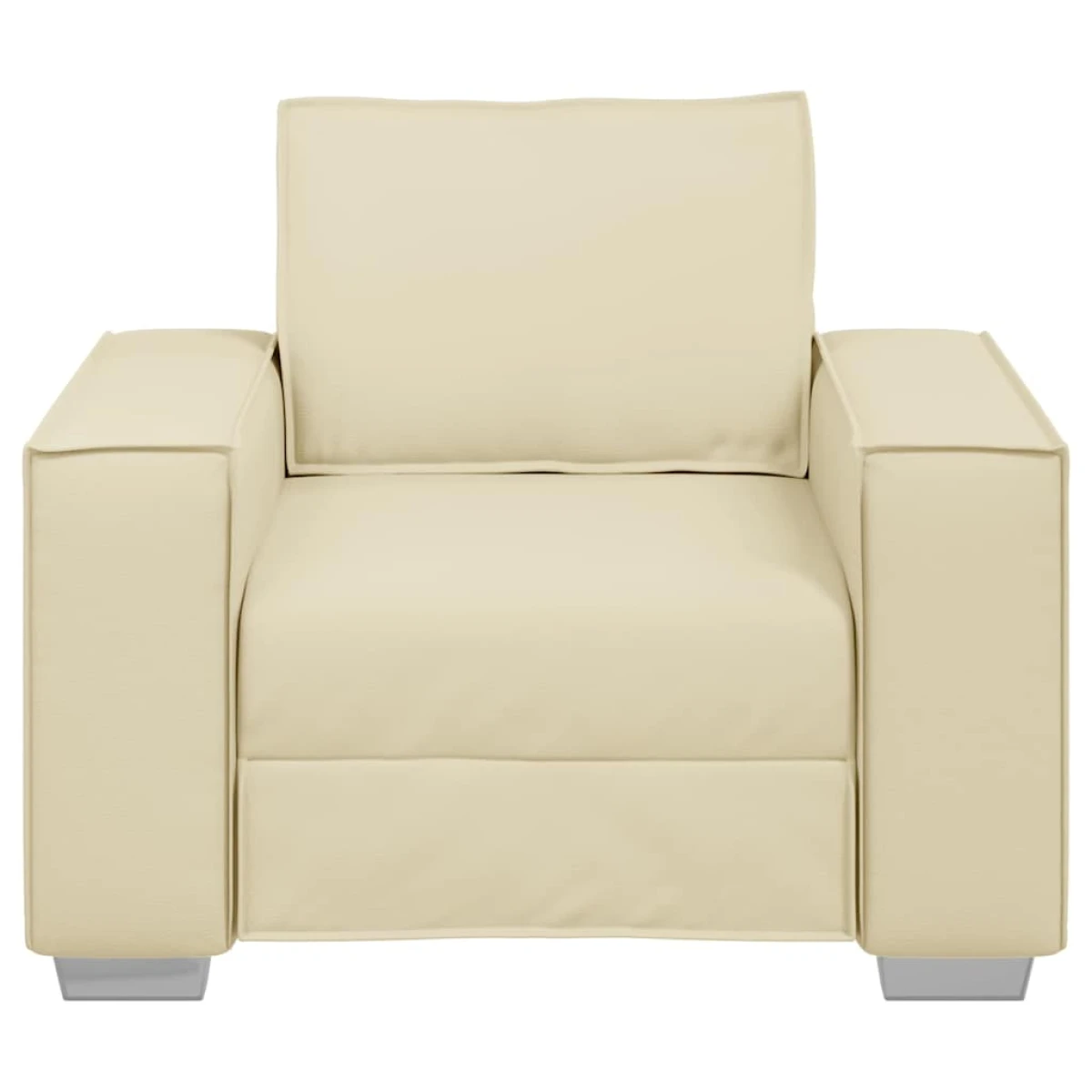 vidaXL VidaXL Sofa Chair 59 Cm Cream Faux Leather With Cushion Indoor Living Room Decor - Sofa