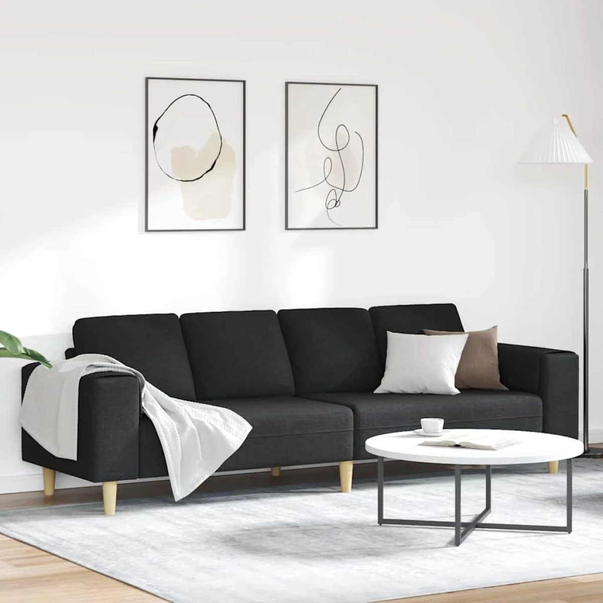 vidaXL Premium Sofa Set Three Seater Light Grey With Breathable Fabric For Modern Living Rooms And Stylish Decor - Sofa