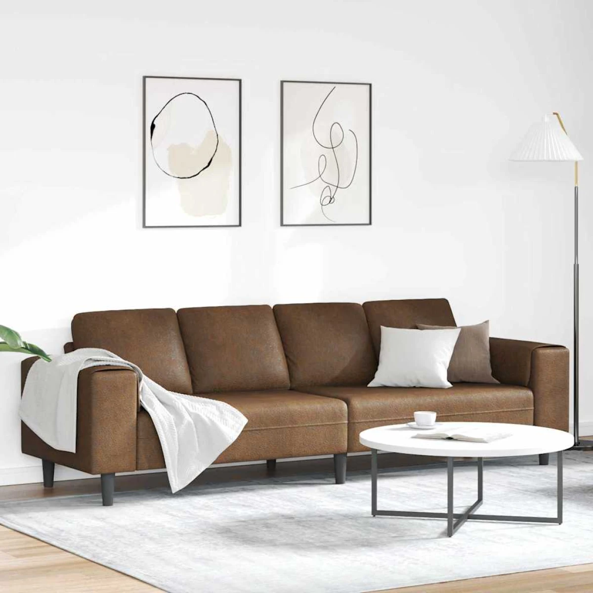 Premium Sofa Set L Shape Faux Suede Living Room by vidaXL