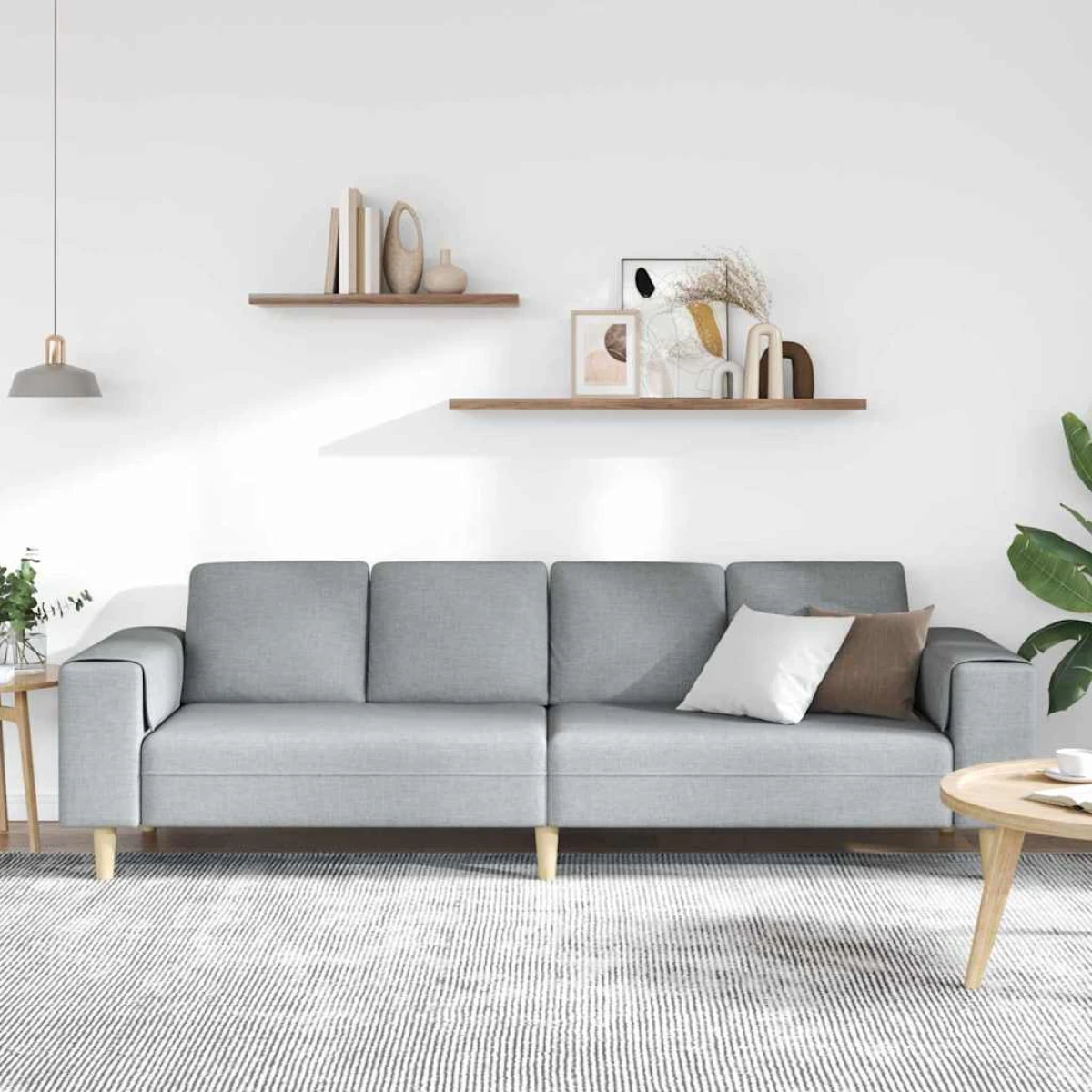 Premium Sofa Set Three Seater Light Grey With Breathable Fabric For Modern Living Rooms And Stylish Decor by vidaXL