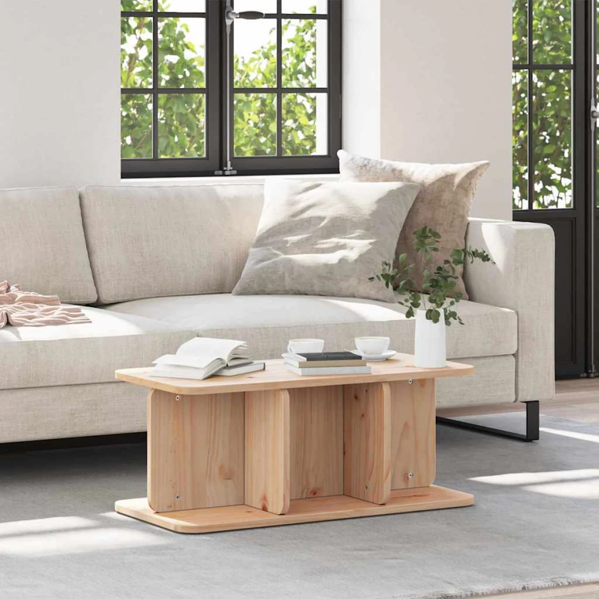 VidaXL Coffee Table 80x39.5x33.5 cm Solid Pine Living Room by vidaXL