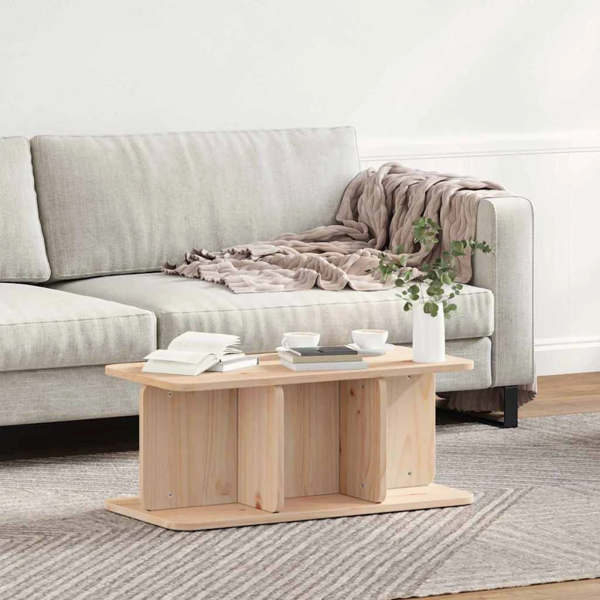 VidaXL Coffee Table 80x39.5x33.5 cm Solid Pine Living Room by vidaXL