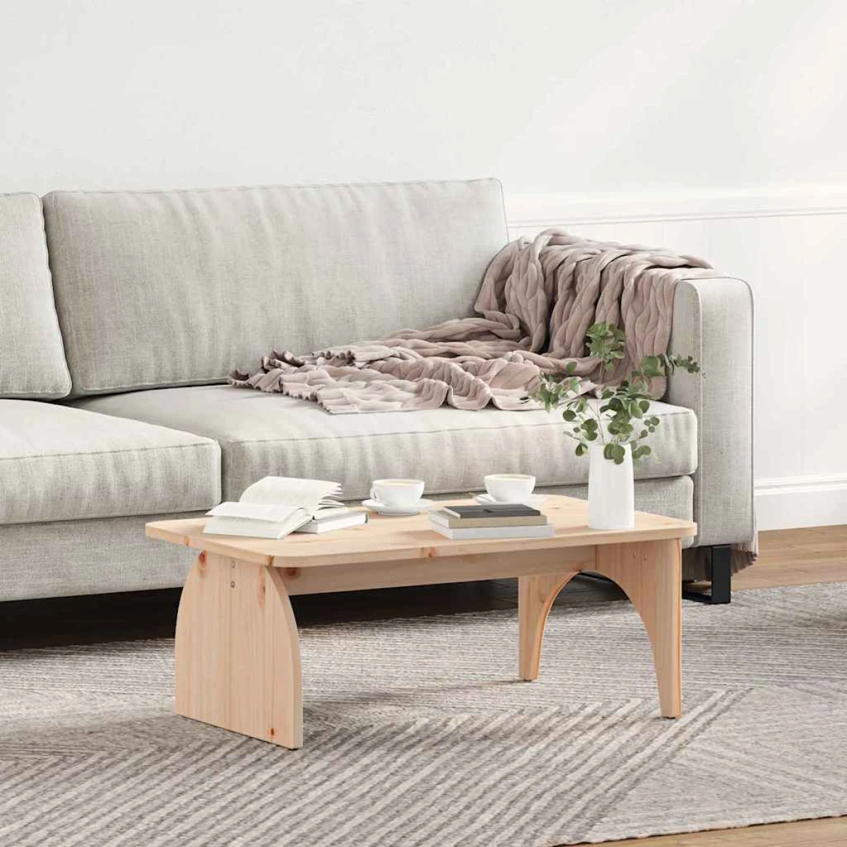 vidaXL VidaXL Coffee Table 80 x 50 x 31 cm Natural Pine Living Room - Coffee Table