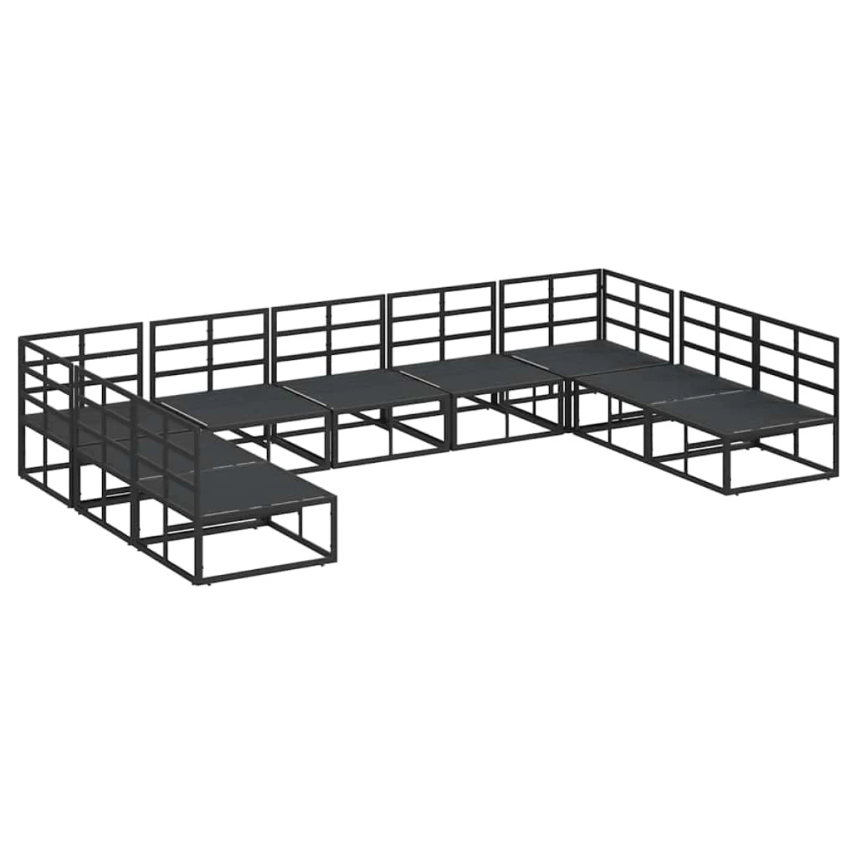 Premium Garden Sofa Set 9pc Aluminum Frame Patio by vidaXL
