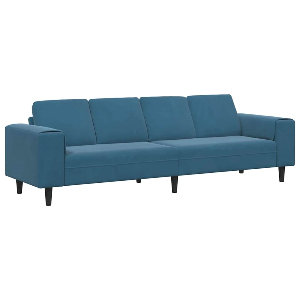 Blue Velvet Sofa Set L Shape 3Pc Cozy Modern Living by vidaXL