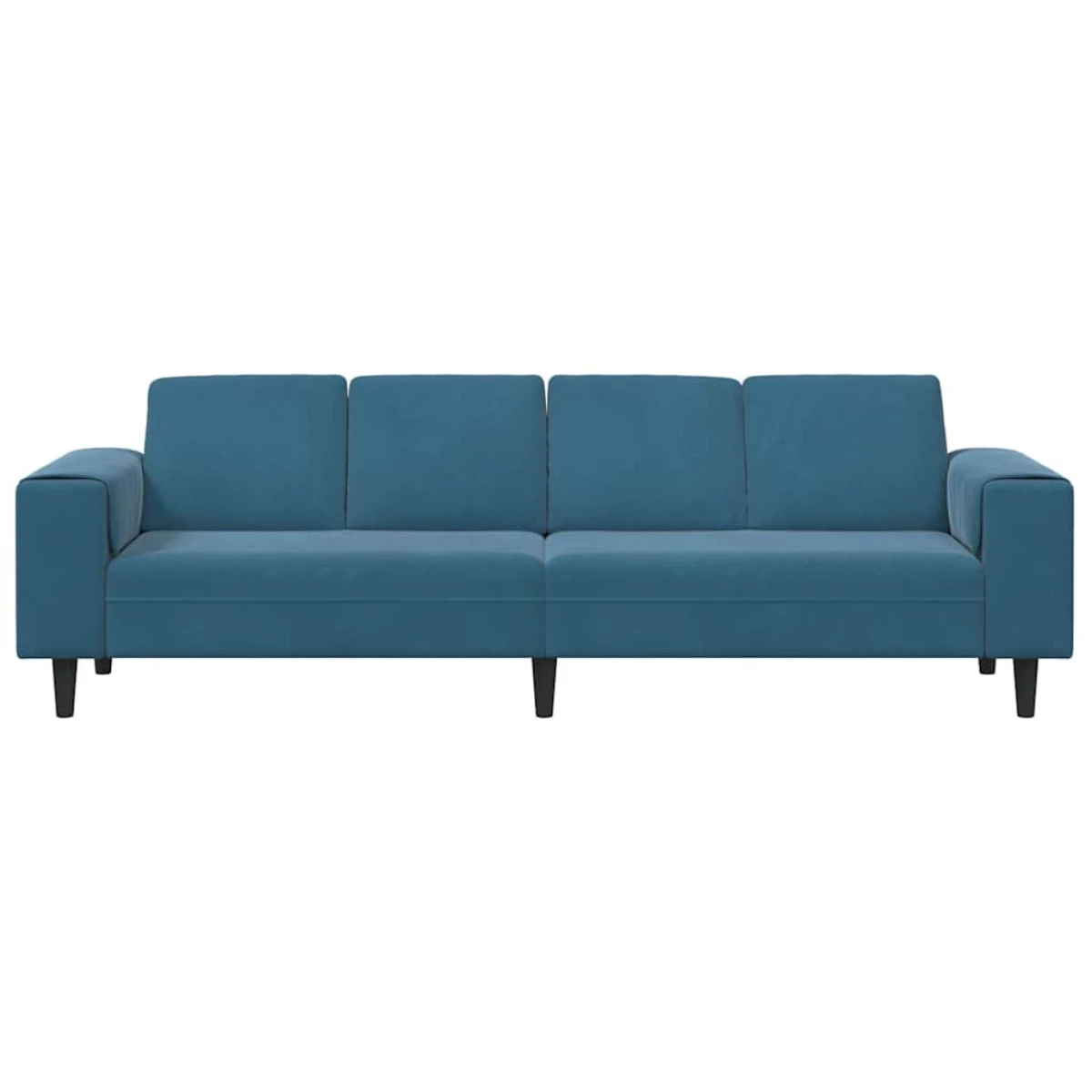 vidaXL Blue Velvet Sofa Set L Shape 3Pc Cozy Modern Living - Sofa