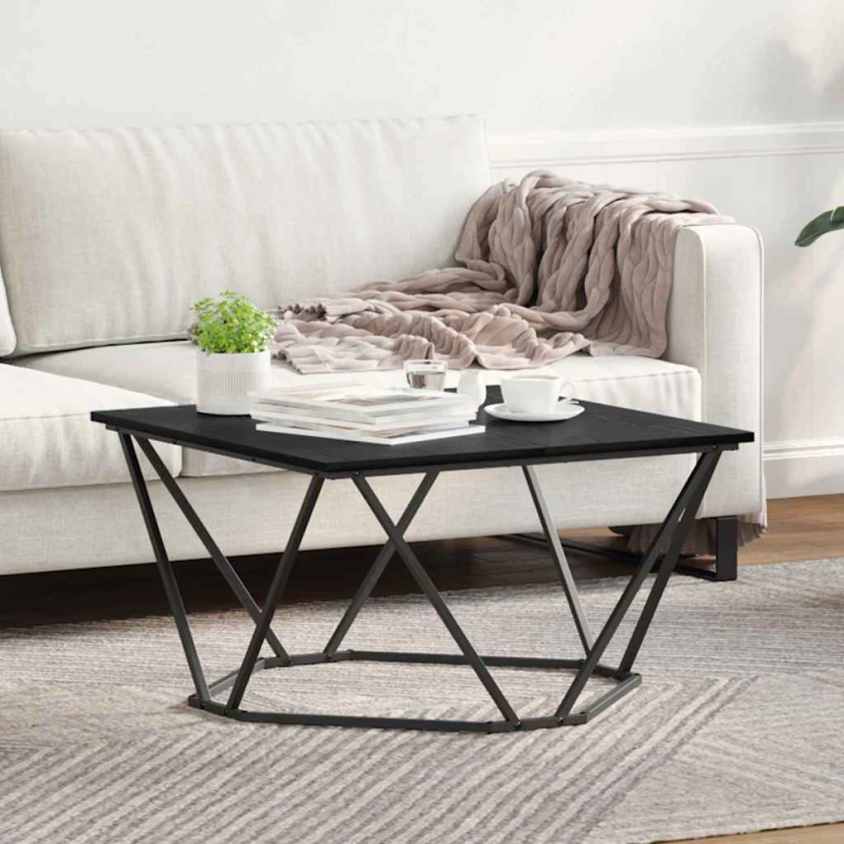 VidaXL Coffee Table 80x80x45 cm Black Oak Living Room by vidaXL