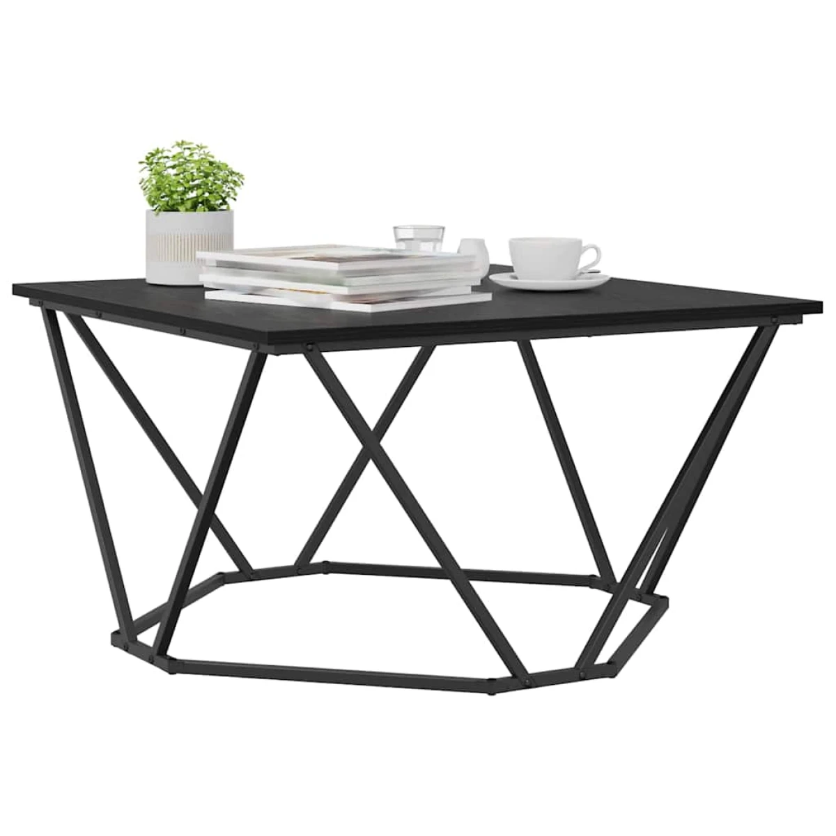 VidaXL Coffee Table 80x80x45 cm Black Oak Living Room by vidaXL
