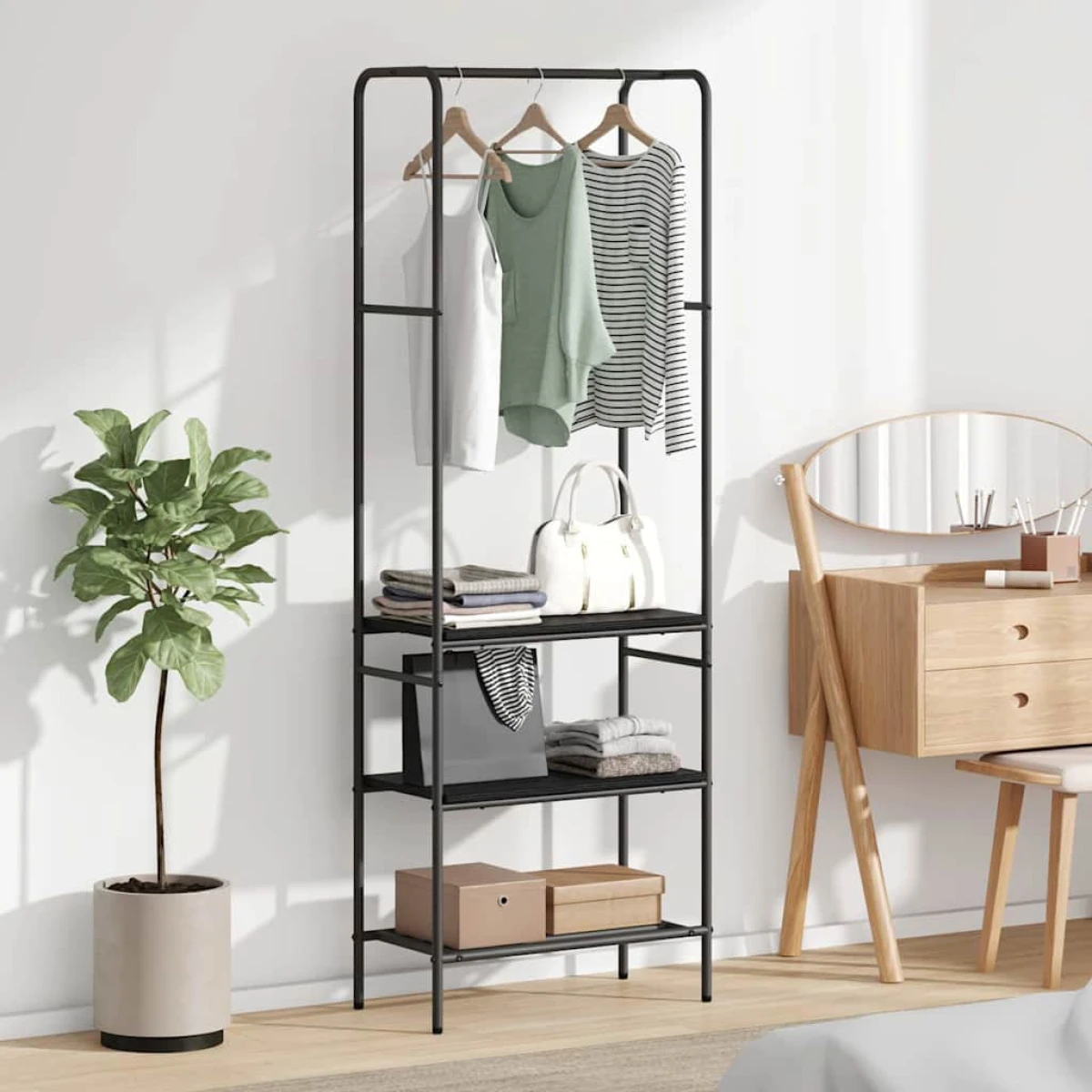 vidaXL vidaXL Clothes Rack With Shelves 60x30x171 cm Slim Tall Frame For Home Organization - Wardrobe