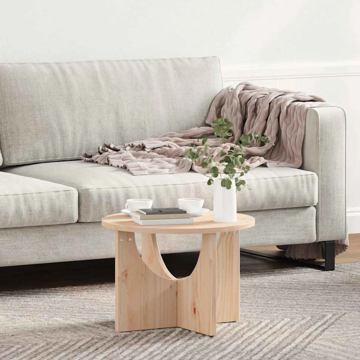 VidaXL Coffee Table 50 x 50 x 35 cm Solid Pine Living Room by vidaXL