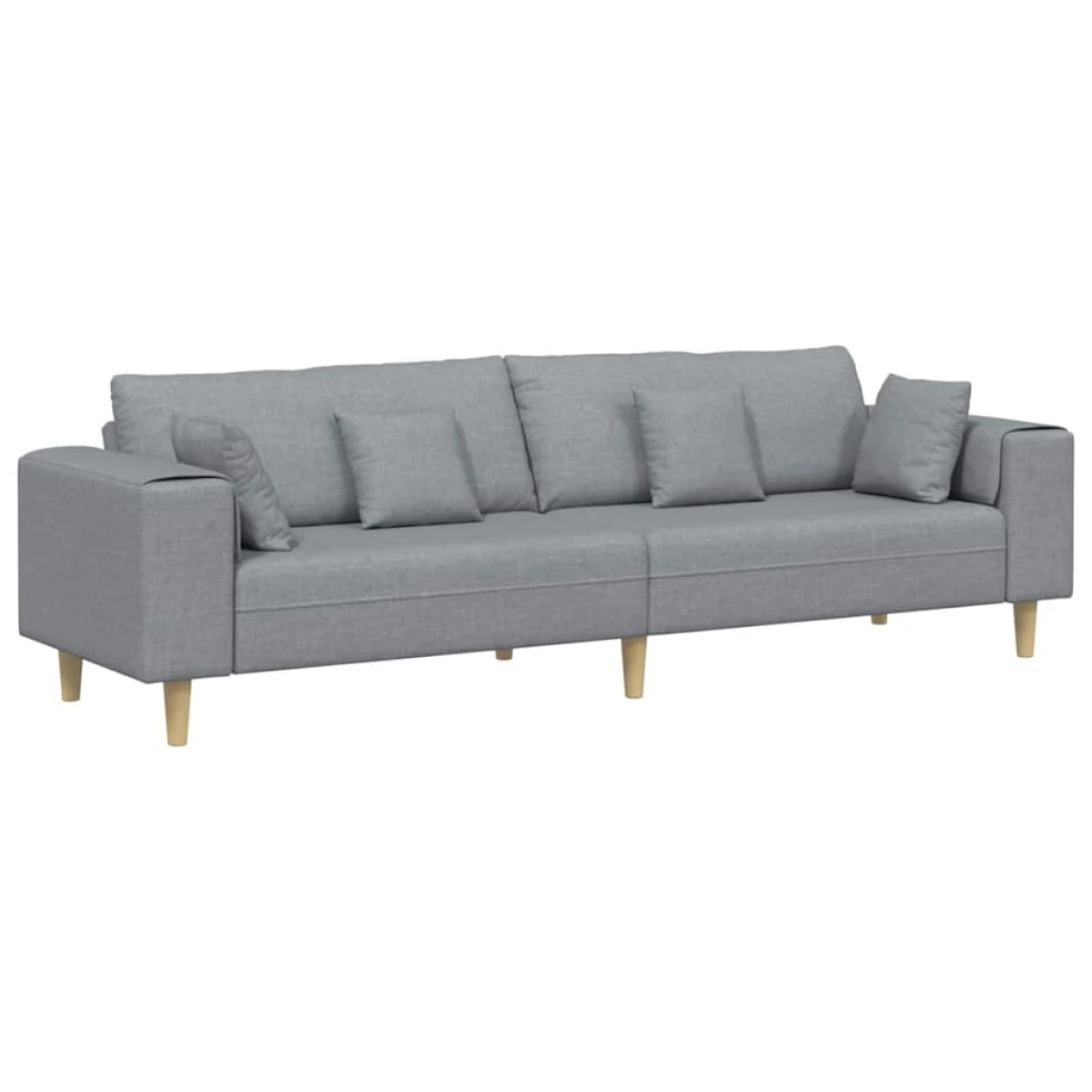 vidaXL Quality Fabric Sofa 208 cm Cushions Light Grey For Home - Sofa