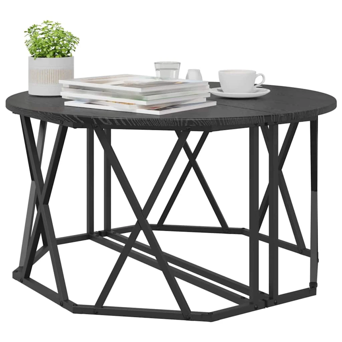 vidaXL VidaXL Coffee Table 80x80x42 cm Black Oak Matte Living Room - Coffee Table