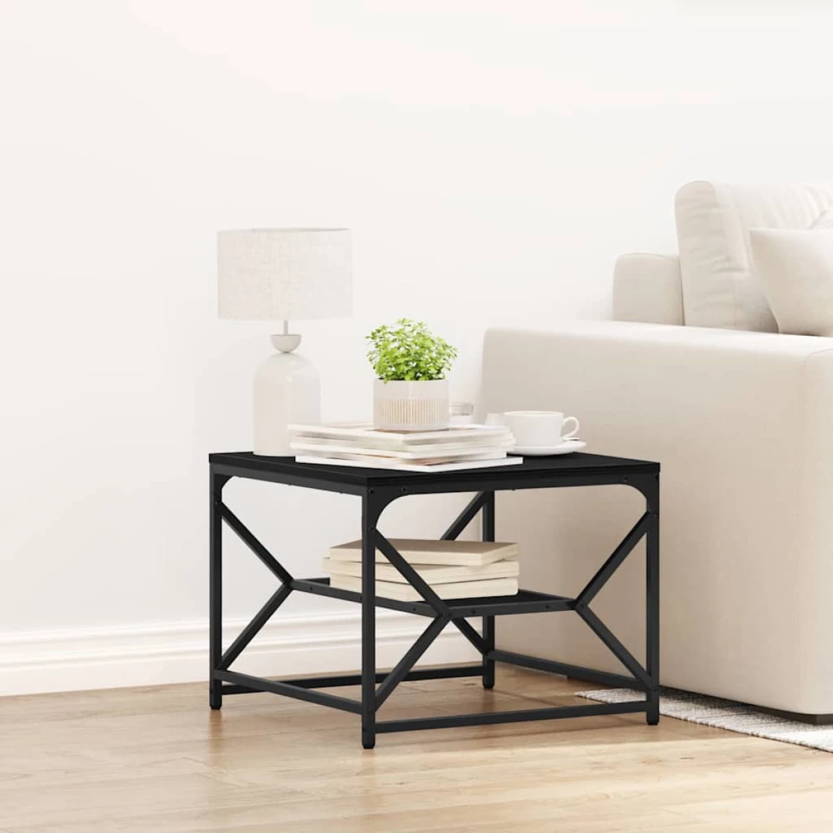 VidaXL Coffee Table 51x50x40 cm Black Oak Modern Lounge by vidaXL