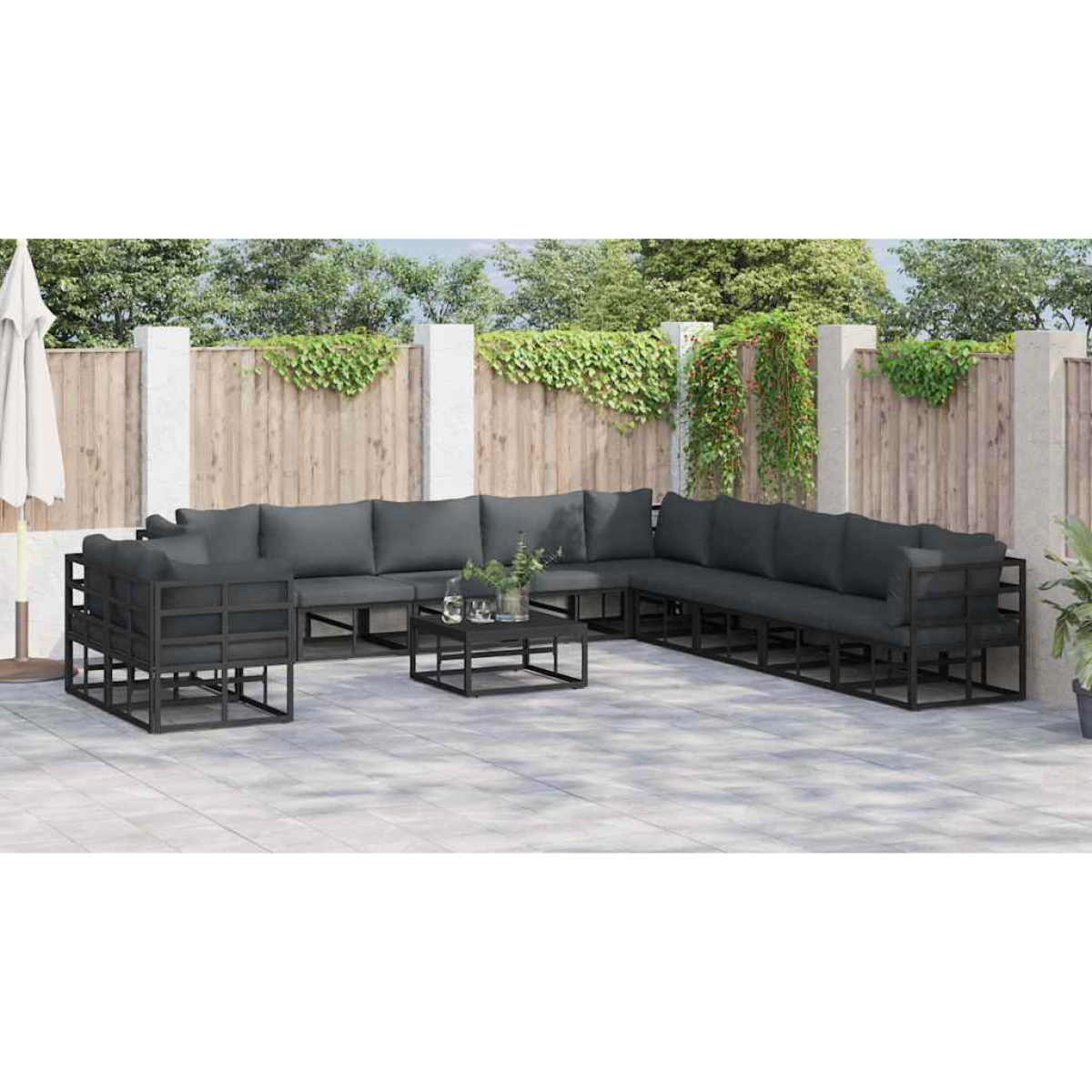 Premium Garden Sofa Set 11-Pcs Cushioned Patio by vidaXL