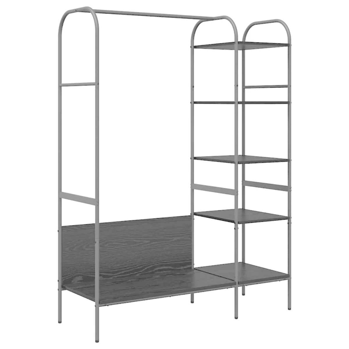 vidaXL VidaXL Clothes Rack With Shelf 120 x 44 x 160 cm Black Engineered Wood Minimalist Storage For Small Spaces - Wardrobe