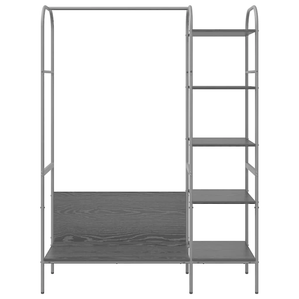 vidaXL VidaXL Clothes Rack With Shelf 120 x 44 x 160 cm Black Engineered Wood Minimalist Storage For Small Spaces - Wardrobe