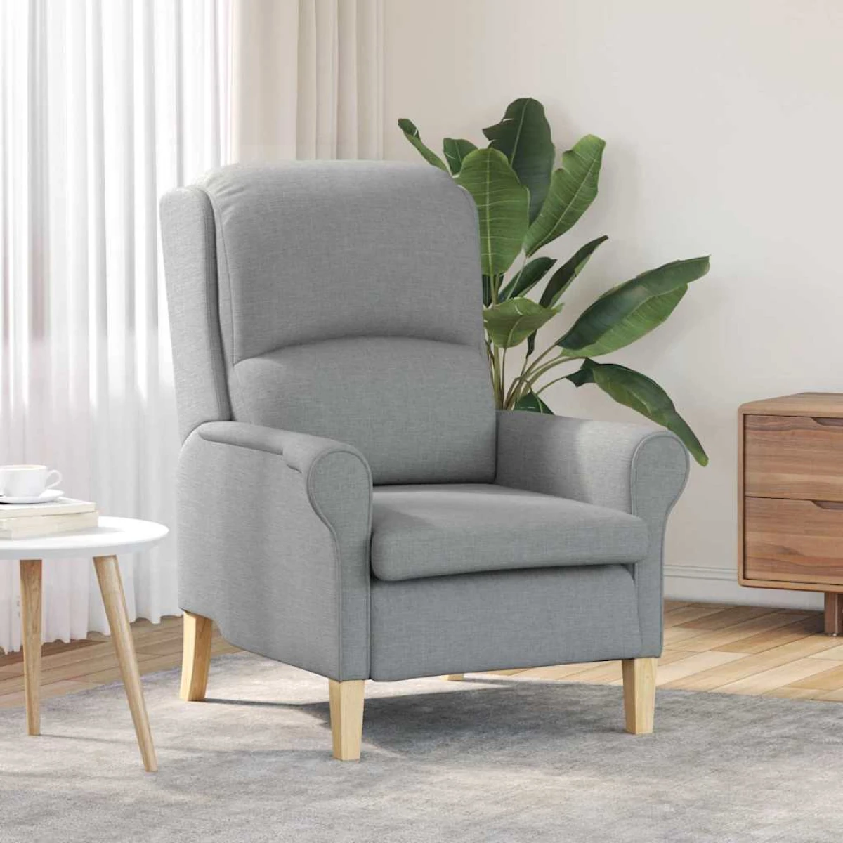 VidaXL Armchair 76x94x102 cm Light Grey Fabric Living Room by vidaXL