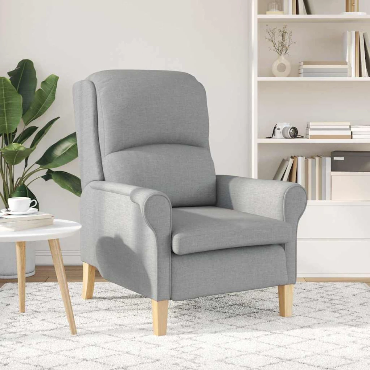 VidaXL Armchair 76x94x102 cm Light Grey Fabric Living Room by vidaXL