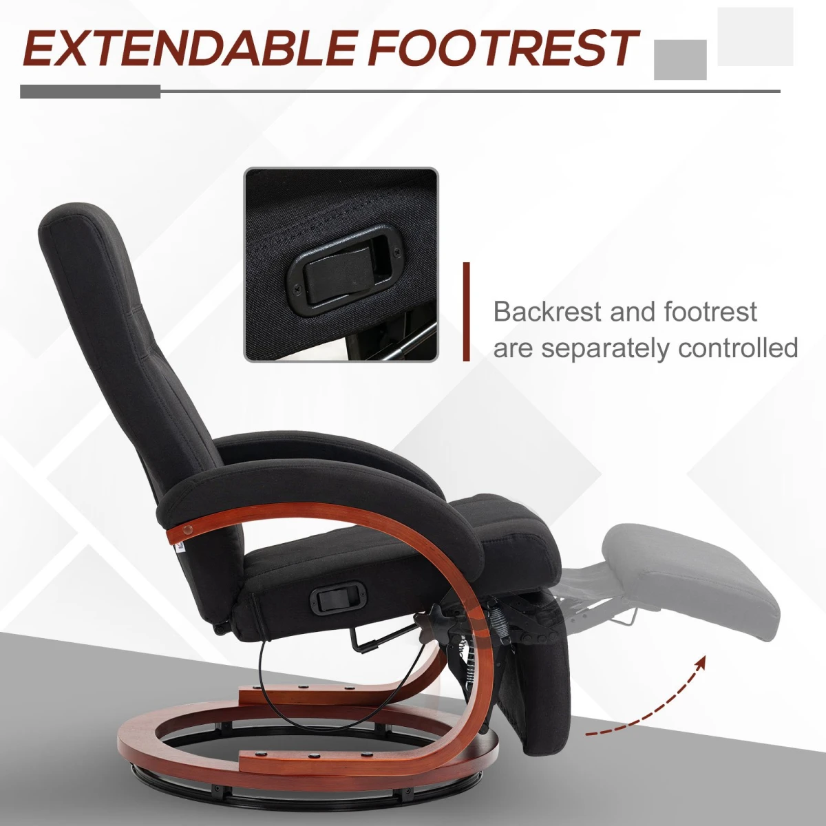 HOMCOM Manual Recliner Chair With Footrest For Living Room by HOMCOM