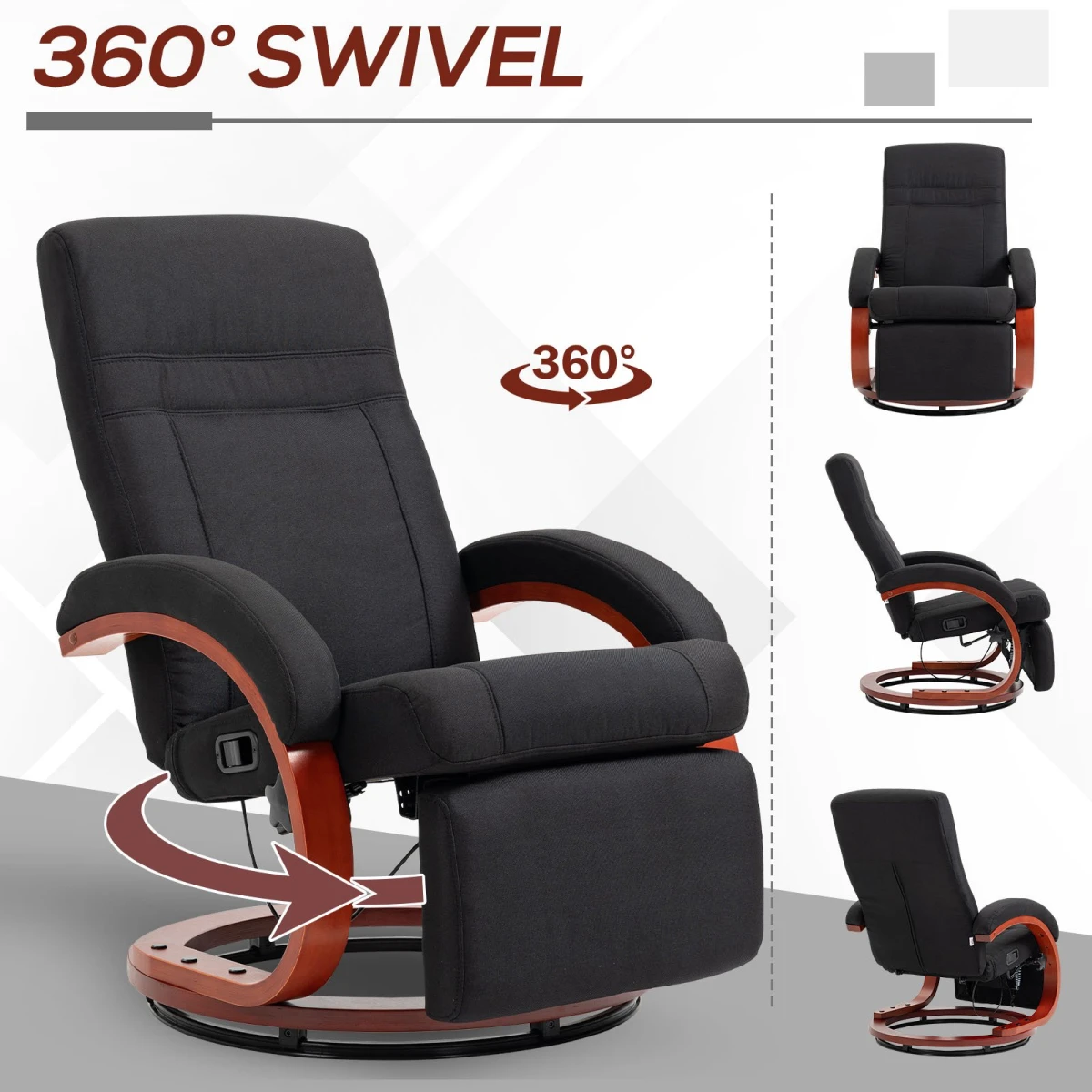HOMCOM Manual Recliner Chair With Footrest For Living Room by HOMCOM