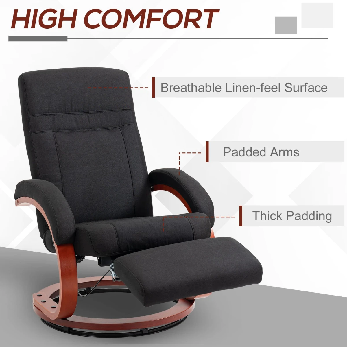 HOMCOM Manual Recliner Chair With Footrest For Living Room by HOMCOM