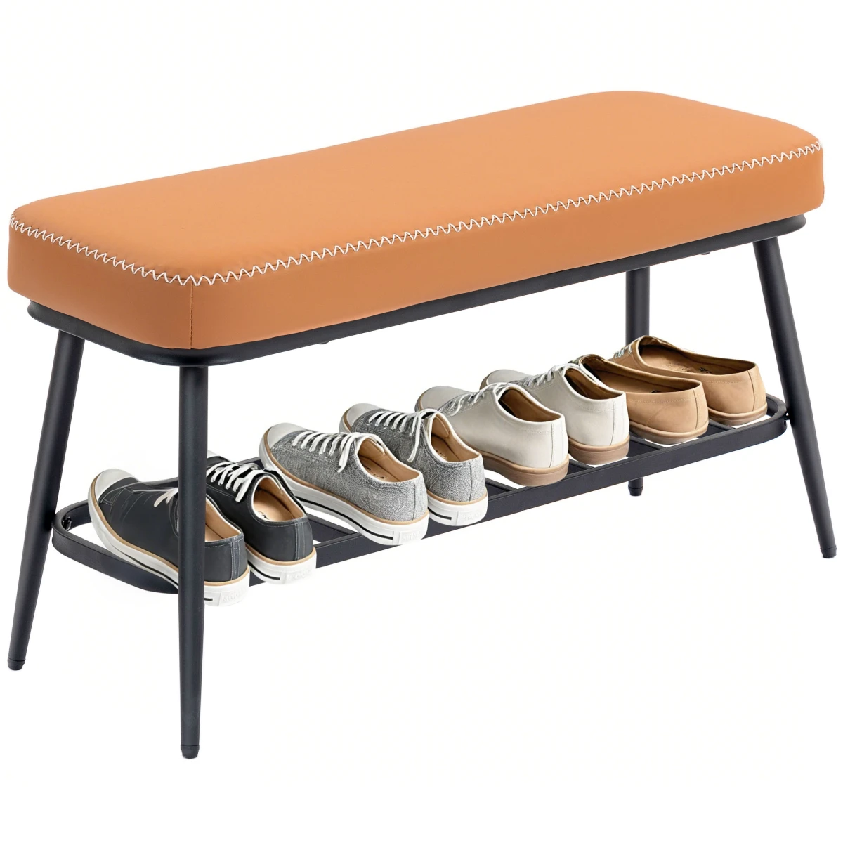 HOMCOM Shoe Bench, PU Leather Shoe Storage Bench for Entryway by HOMCOM