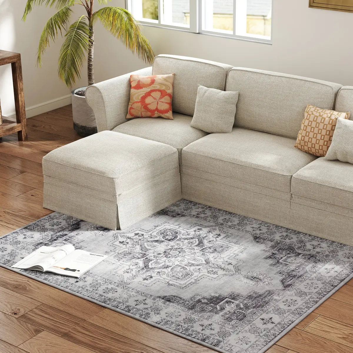 HOMCOM HOMCOM Flannel Non-Slip Washable Rug for Living Room - Rug