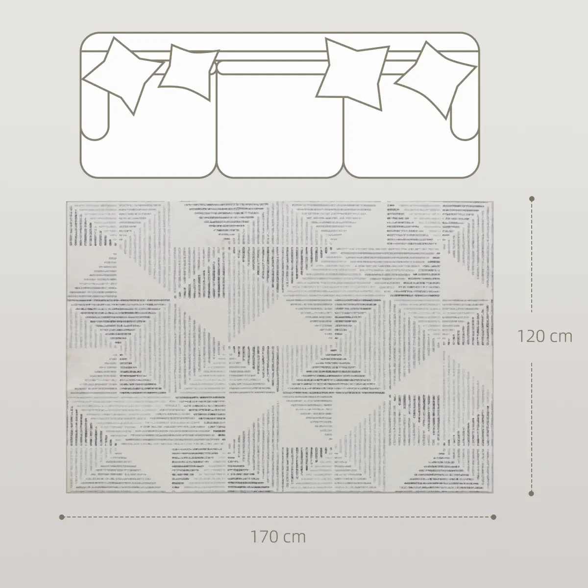 HOMCOM Non-Slip Large Rug for Living Room - Rug