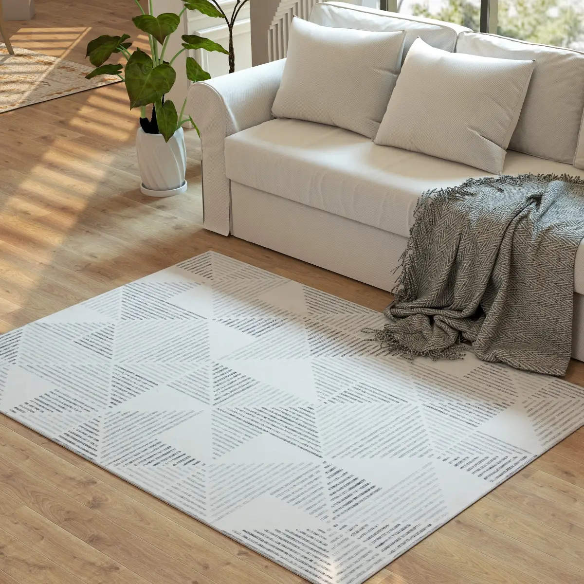 HOMCOM Non-Slip Large Rug for Living Room - Rug