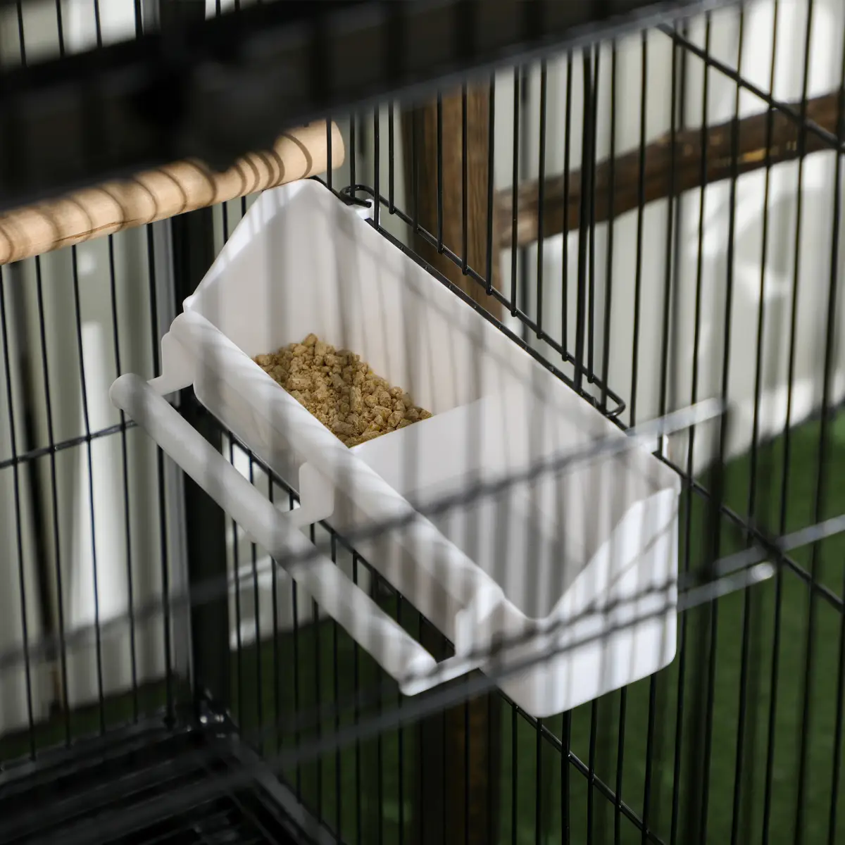 PawHut PawHut 2 In 1 Large Bird Cage Aviary with Wheels, Slide-out Trays Wood Perches - Bird Cage