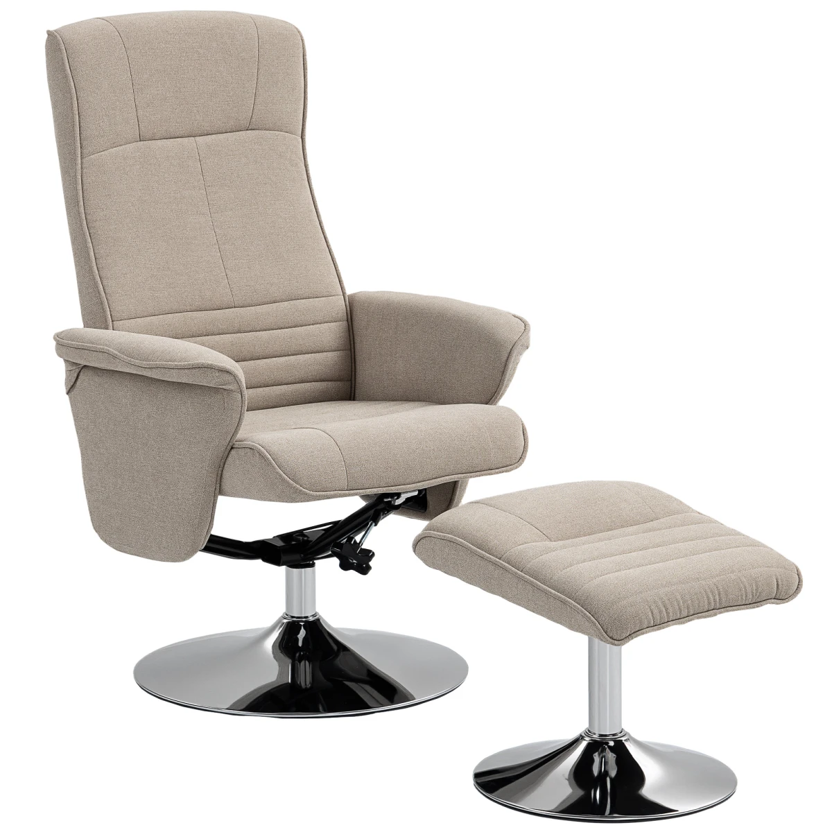 HOMCOM HOMCOM Upholstered Swivel Recliner Std 135 Recline For Home - Recliner