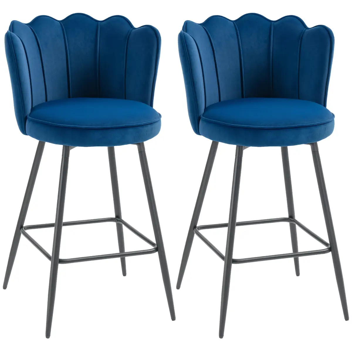 HOMCOM HOMCOM Barstools with Petal Backrest for Kitchen Island - Bar Stool