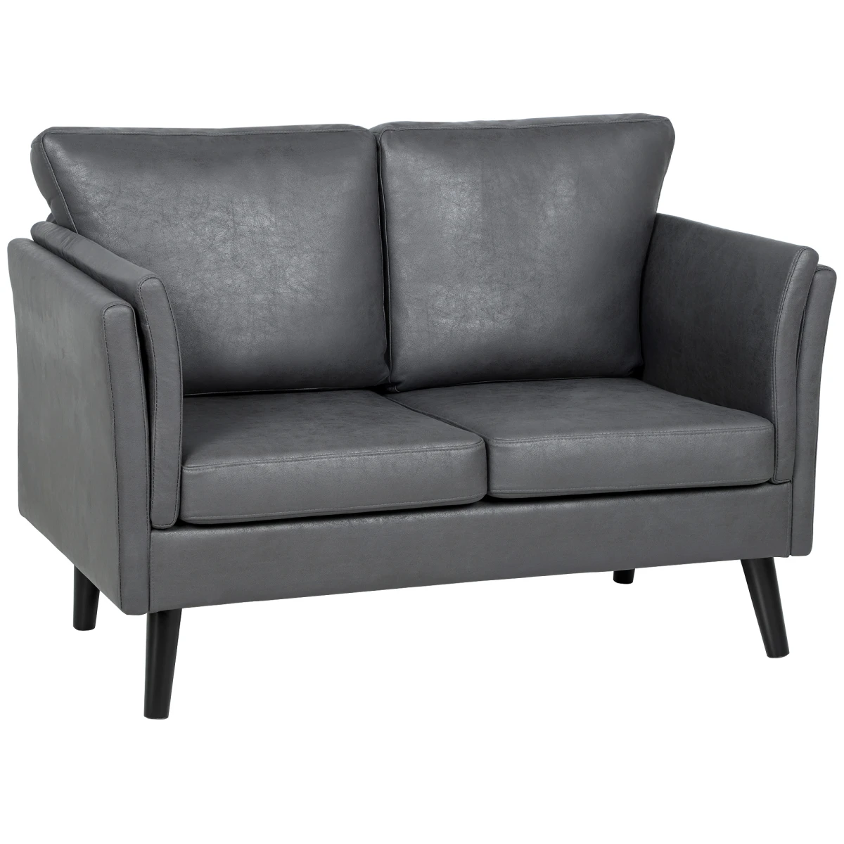 HOMCOM Loveseat Sofa Compact Leathaire Upholstery Bedroom by HOMCOM