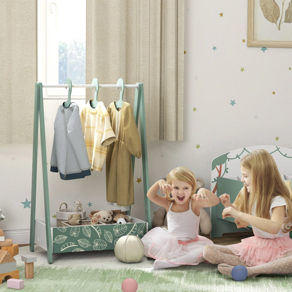 AIYAPLAY AIYAPLAY Baby Clothes Rack Small With Hangers For Kids - Wardrobe