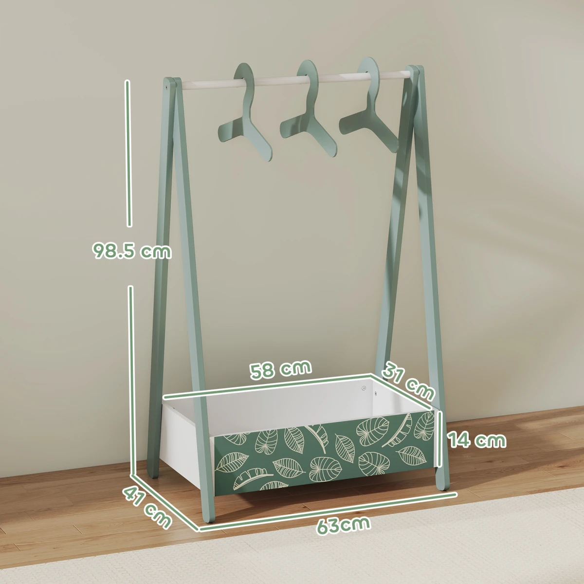 AIYAPLAY AIYAPLAY Baby Clothes Rack Small With Hangers For Kids - Wardrobe