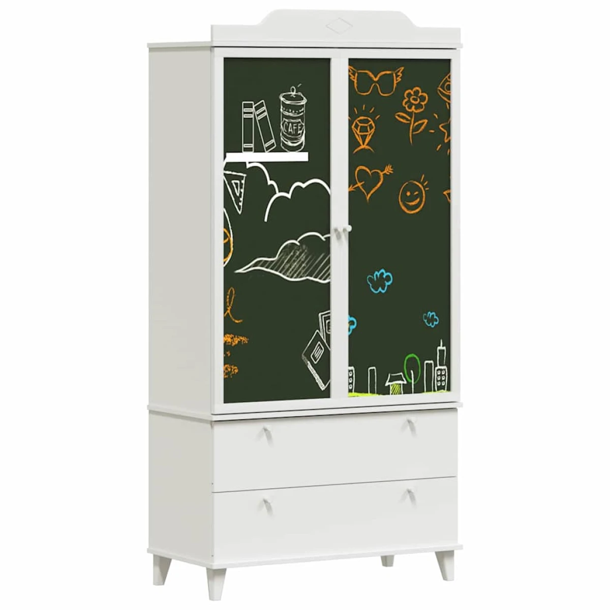 vidaXL Chalkboard Wardrobe Drawer Kids by vidaXL