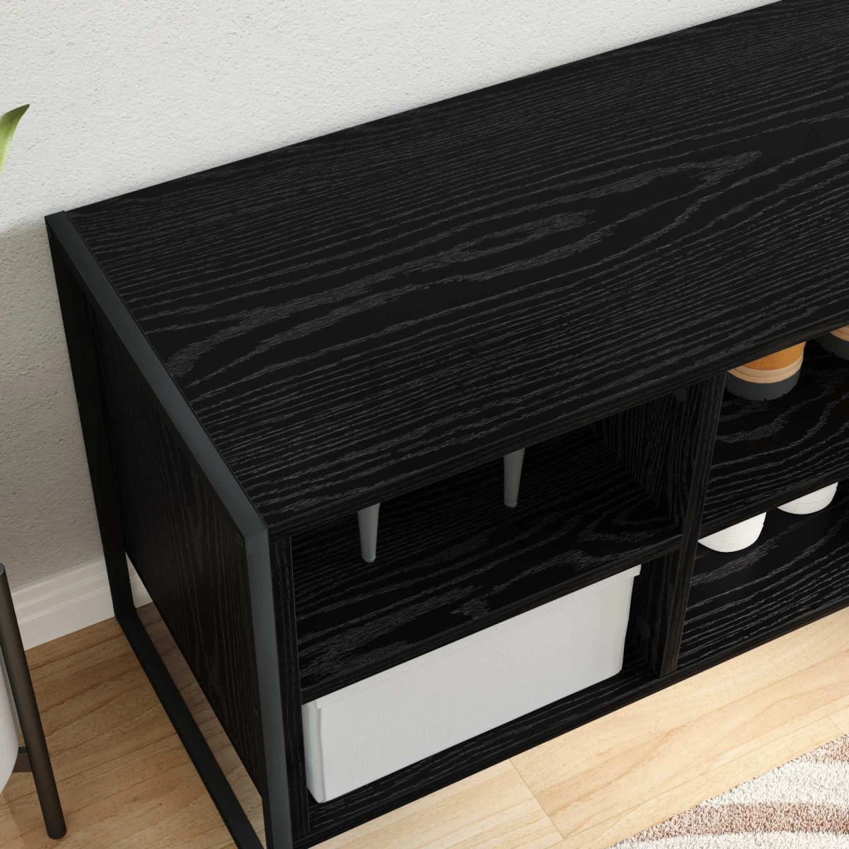 VidaXL Shoe Cabinet 100 x 35 x 44 cm Industrial Black Oak Engineered Wood Indoor Use by vidaXL