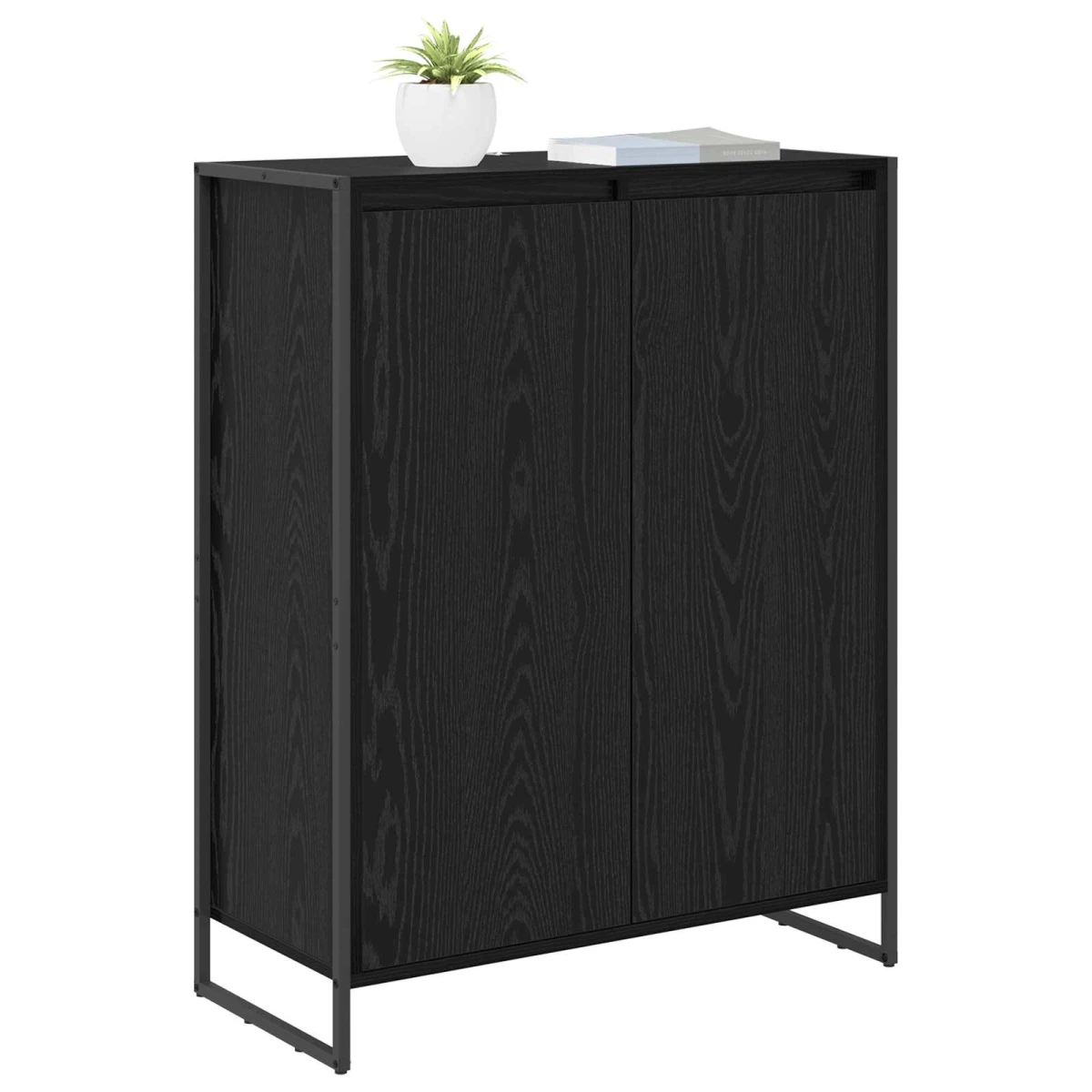 vidaXL vidaXL Shoe Cabinet Black Oak 79 x 36 x 100 cm Engineered Wood -