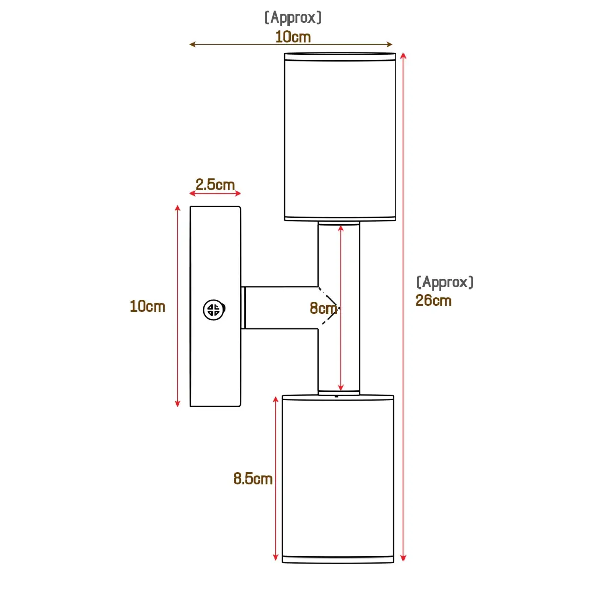 LEDSone Double Head Up and Down Wall Light GU10 Spotlight-5632 - Spotlight
